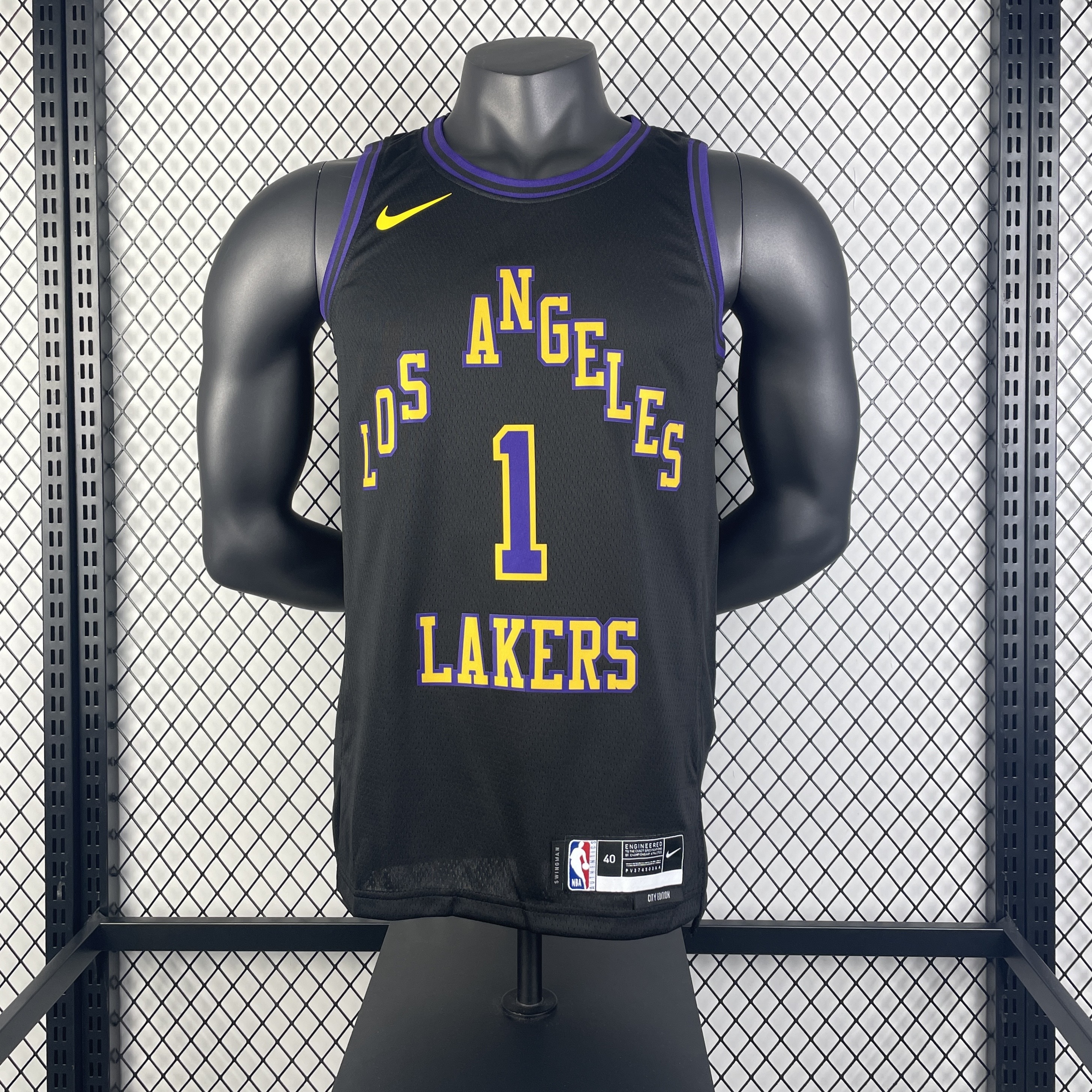 Men Los Angeles Lakers #1 Russell black 2025 NBA  jersey